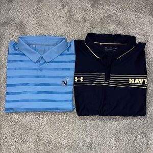 2-USNA US Navy Naval Academy Basketball football ISO Chill golf polo shirt 2XL